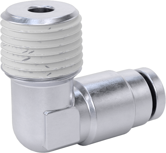 Nikel Kaplı Pirinç Bas-Bağlan Tüp Bağlantı Elemanı, Hava için, Dirsek, 1/8" Boru Dış Çapı x 1/8 NPT Erkek için