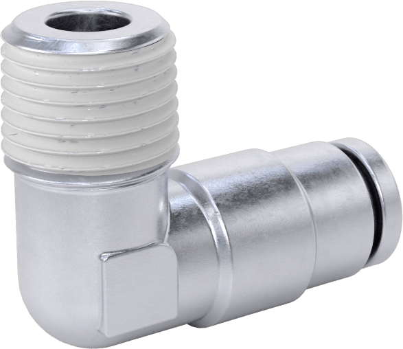 Nikel Kaplı Pirinç Bas-Bağlan Tüp Bağlantı Elemanı, Hava için, Dirsek, 3/16" Boru Dış Çapı x 1/8 NPT Erkek için