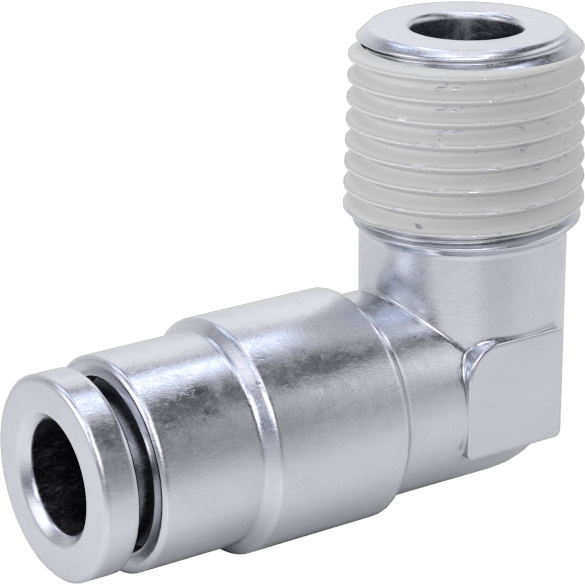Nikel Kaplı Pirinç Bas-Bağlan Tüp Bağlantı Elemanı, Hava için, Dirsek, 3/16" Boru Dış Çapı x 1/8 NPT Erkek için