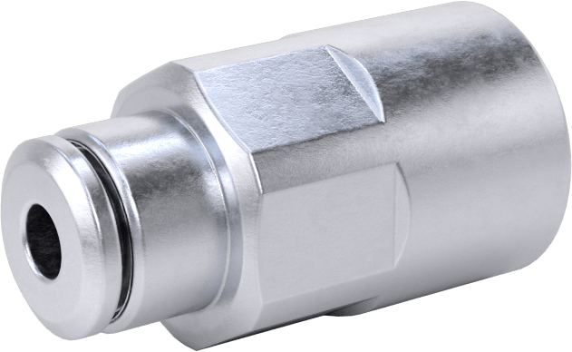 Nikel Kaplı Pirinç Bas-Bağlan Tüp Bağlantı Elemanı, Hava için, Adaptör, 1/8" Dış Çaplı Boru x 1/8 NPT Dişi için