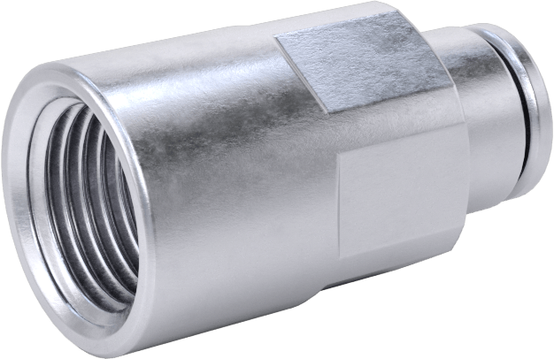 Nikel Kaplı Pirinç Bas-Bağlan Tüp Bağlantı Elemanı, Hava için, Adaptör, 5/32" Boru Dış Çapı x 1/8 NPT Dişi için