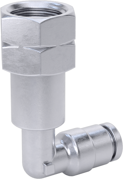 Nikel Kaplı Pirinç Bas-Bağlan Tüp Bağlantı Elemanı, Döner Başlıklı 90 Derece Adaptör, 1/8" Boru Dış Çapı için, 1/8 NPT Dişi