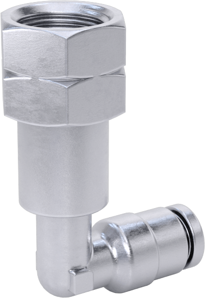 Nikel Kaplı Pirinç Bas-Bağlan Tüp Bağlantı Elemanı, 90 Derece Adaptör, Döner, 5/32" Boru Dış Çapı için, 1/8 NPT Dişi