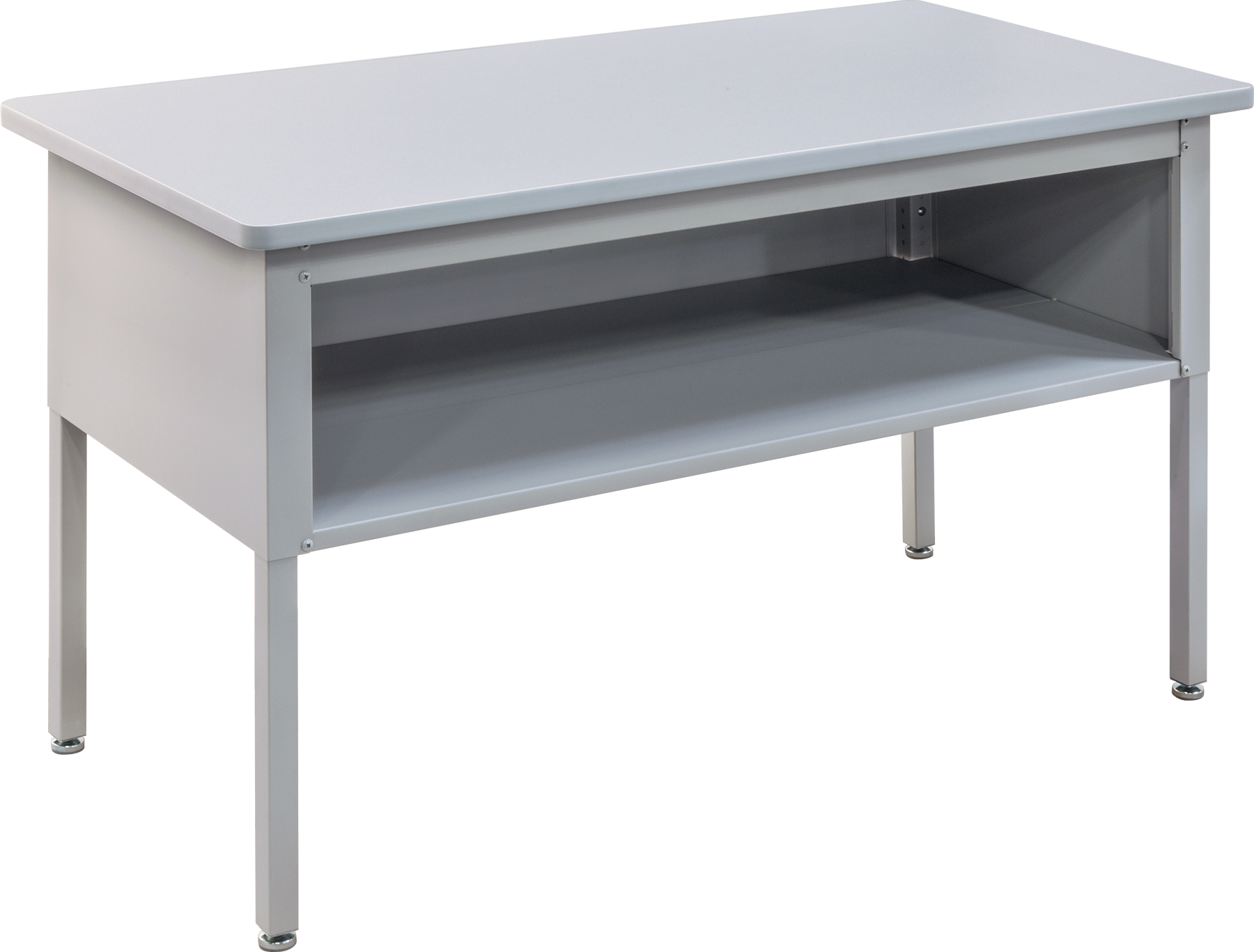 Yüksekliği Ayarlanabilir Masa, Laminat Üst, Sabit, Raflı, 29-1/4“-37-1/4” Yükseklik