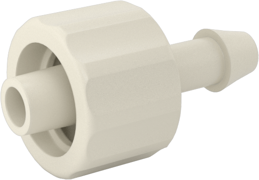 Hava ve Su için Plastik Luer Lock Tüp Bağlantısı, Naylon Tapalar, Dikenli, 1/8" Boru İç Çapı, Beyaz, 40 PSI Maksimum