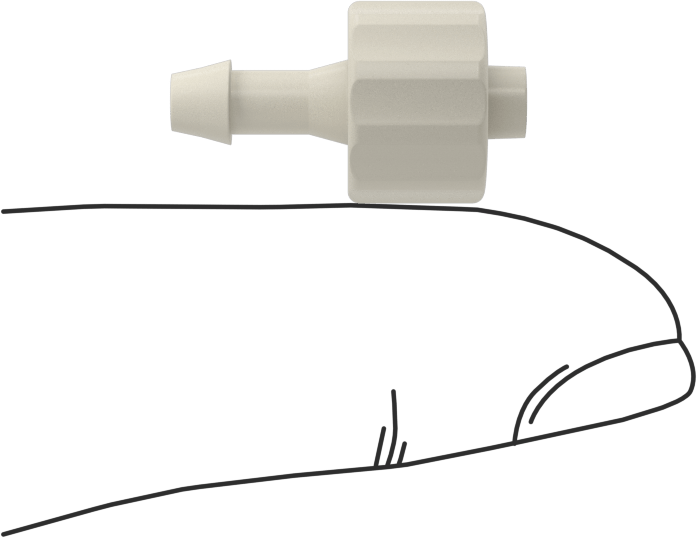 Hava ve Su için Plastik Luer Lock Tüp Bağlantısı, Naylon Tapalar, Dikenli, 1/8" Boru İç Çapı, Beyaz, 40 PSI Maksimum