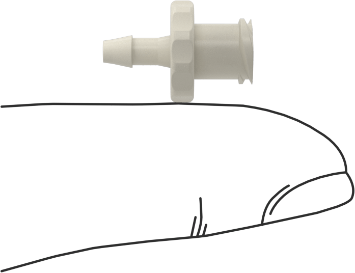 Hava ve Su için Plastik Luer Lock Tüp Bağlantısı, Naylon Soketler, 3/32" İç Çap için Dikenli, Beyaz, 40 PSI Maksimum