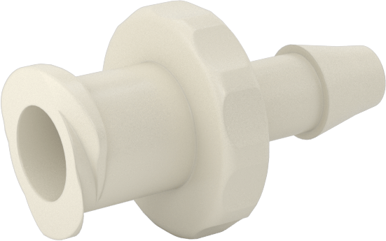 Hava ve Su için Plastik Luer Lock Tüp Bağlantısı, Naylon Soketler, 1/8" İç Çap için Dikenli, Beyaz, 40 PSI Maksimum