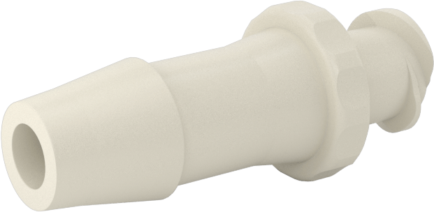 Hava ve Su için Plastik Luer Lock Tüp Bağlantısı, Naylon Soketler, 1/4" İç Çap için Dikenli, Beyaz, 40 PSI Maksimum