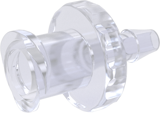 Hava ve Su için Plastik Luer Lock Tüp Bağlantısı, Polipropilen Soketler, Dikenli, 3/32" Boru İç Çapı, Beyaz, 40 PSI Maksimum