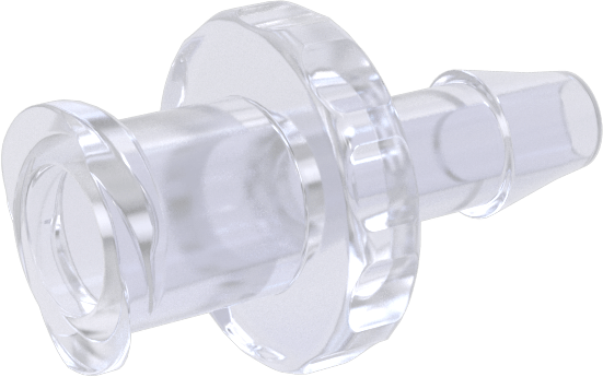 Hava ve Su için Plastik Luer Lock Tüp Bağlantısı, Polipropilen Soketler, Dikenli, 1/8" Boru İç Çapı, Beyaz, 40 PSI Maksimum