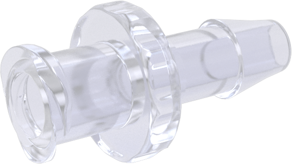 Hava ve Su için Plastik Luer Lock Tüp Bağlantısı, Polipropilen Soketler, Dikenli, 5/32" Boru İç Çapı, Beyaz, 40 PSI Maksimum