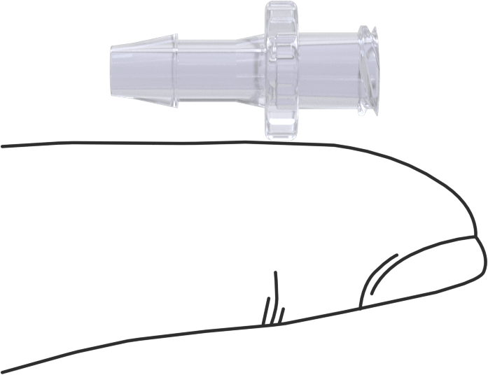Hava ve Su için Plastik Luer Lock Tüp Bağlantısı, Polipropilen Soketler, Dikenli, 5/32" Boru İç Çapı, Beyaz, 40 PSI Maksimum