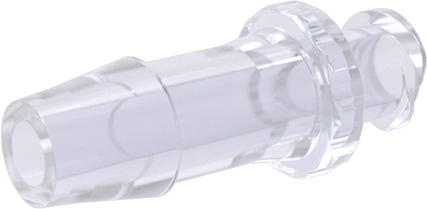 Hava ve Su için Plastik Luer Lock Tüp Bağlantısı, Polipropilen Soketler, Dikenli, 1/4" Boru İç Çapı, Beyaz, 40 PSI Maksimum