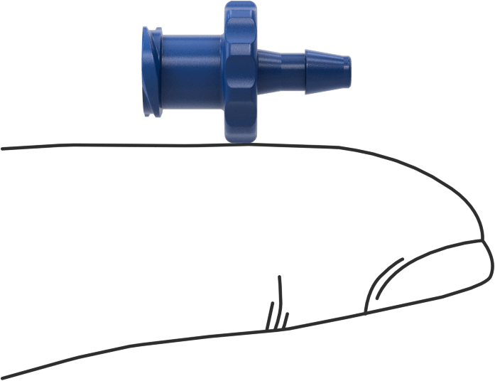 Hava ve Su için Plastik Luer Lock Tüp Bağlantısı, Naylon Soketler, 3/32" Boru İç Çapı için Dikenli, Mavi