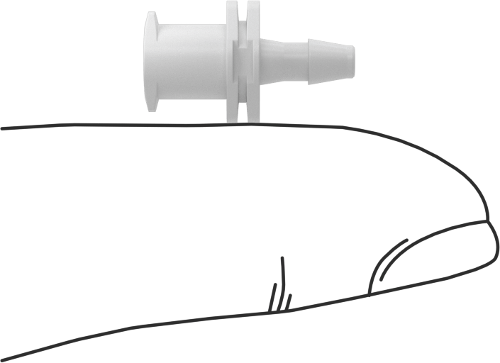 Hava ve Su için Plastik Luer Lock Tüp Bağlantısı, Naylon Soketler, 3/32" Boru İç Çapı için Dikenli, Beyaz