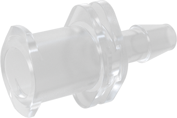 Hava ve Su için Plastik Luer Lock Tüp Bağlantısı, Polipropilen Soketler, 3/32" Boru İç Çapı için Dikenli, Beyaz
