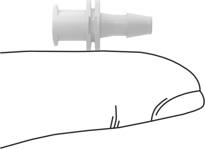 Hava ve Su için Plastik Luer Lock Tüp Bağlantısı, Naylon Soketler, 1/8" Boru İç Çapı için Dikenli, Beyaz