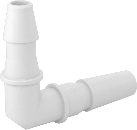 Hava ve Su için Plastik Luer Lock Tüp Bağlantısı, 90 Derece Dirsek Tapaları, Naylon, 1/8" Boru İç Çapı için Dikenli