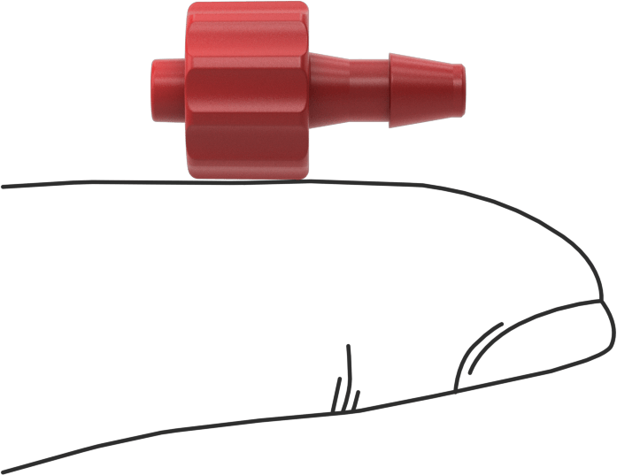 Hava ve Su için Plastik Luer Lock Tüp Bağlantısı, Naylon Düz Tapalar, 1/8" Boru İç Çapı için Dikenli, Kırmızı