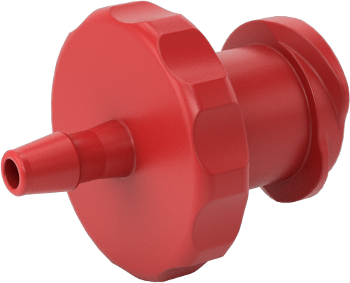 Hava ve Su için Plastik Luer Lock Tüp Bağlantısı, Naylon Düz Soketler, 1/16" Boru İç Çapı için Dikenli, Kırmızı