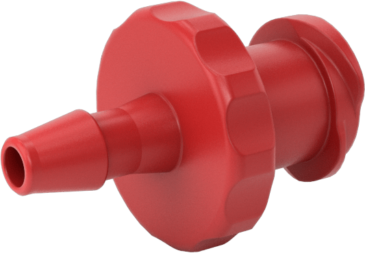 Hava ve Su için Plastik Luer Lock Tüp Bağlantısı, Naylon Düz Soketler, 3/32" Boru İç Çapı için Dikenli, Kırmızı