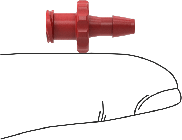 Hava ve Su için Plastik Luer Lock Tüp Bağlantısı, Naylon Düz Soketler, 1/8" Boru İç Çapı için Dikenli, Kırmızı