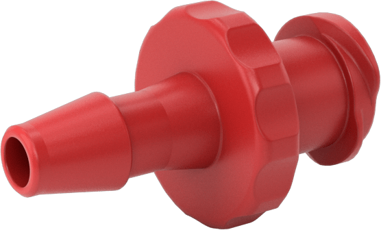 Hava ve Su için Plastik Luer Lock Tüp Bağlantısı, Naylon Düz Soketler, 1/8" Boru İç Çapı için Dikenli, Kırmızı