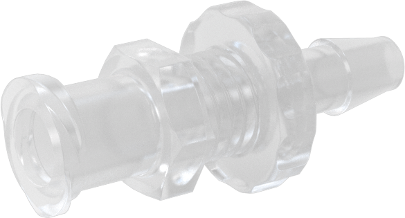 Hava ve Su için Plastik Luer Lock Tüp Bağlantısı, Polipropilen Duvar Delikli Soketler, Dikenli, 1/8" Boru İç Çapı
