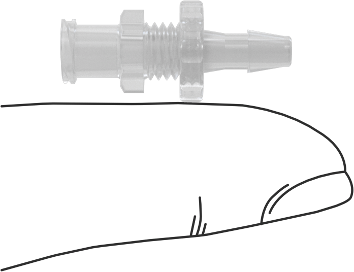 Hava ve Su için Plastik Luer Lock Tüp Bağlantısı, Polipropilen Duvar Delikli Soketler, Dikenli, 1/8" Boru İç Çapı
