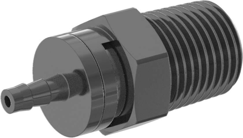 Hava ve Su için Plastik Dikenli Boru Bağlantı Elemanı, Döner Adaptör, 1/16" Boru İç Çapı x 1/8 NPT Erkek için