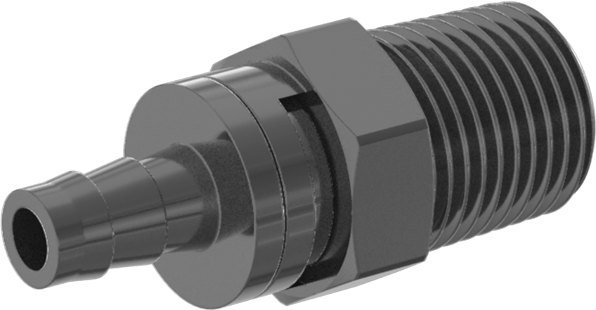 Hava ve Su için Plastik Dikenli Boru Bağlantı Elemanı, Döner Adaptör, 1/8" Boru İç Çapı x 1/8 NPT Erkek için
