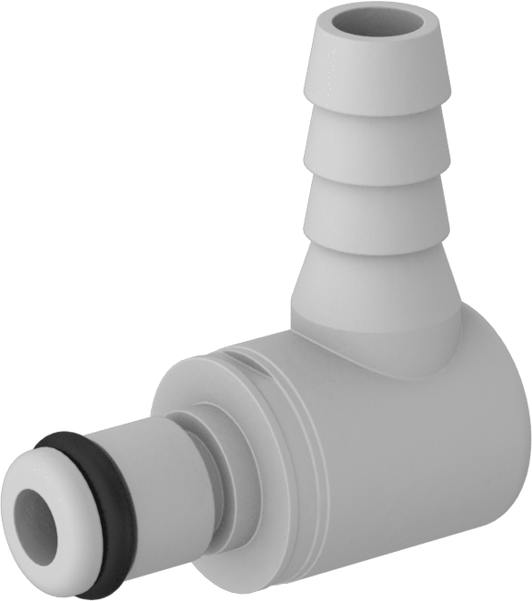 Kimyasallar için Hızlı Bağlantı Kesme Boru Bağlantısı, Dikenli Dirsek Tapası, 1/8 Kaplin Boyutu, 1/4" Boru İç Çapı için