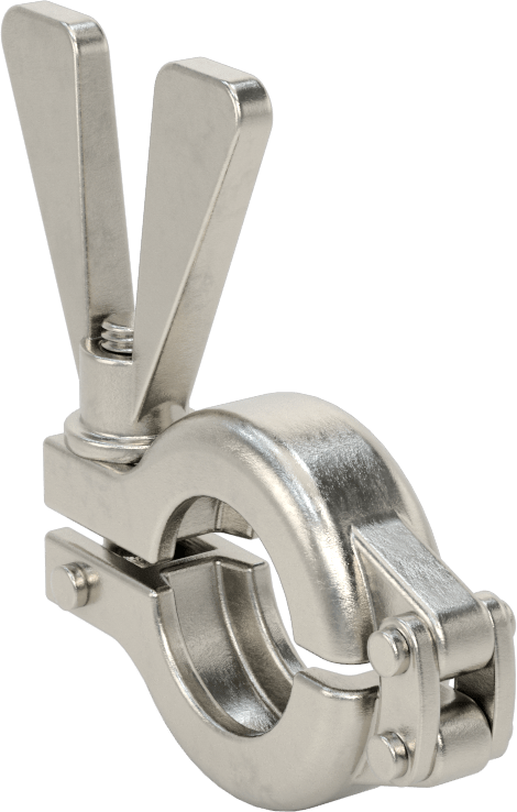 Metal Sıhhi Boru Bağlantı Parçası için Kelepçe, Kanatlı Somunlu 316 Paslanmaz Çelik, 10 mm ve 15 mm Boru Dış Çapı için