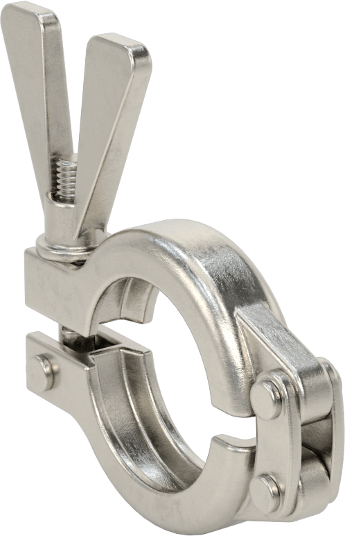 Metal Sıhhi Boru Bağlantı Parçası için Kelepçe, Kanatlı Somunlu 316 Paslanmaz Çelik, 20 mm ve 25 mm Boru Dış Çapı için