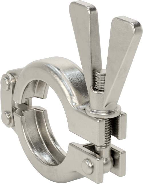 Metal Sıhhi Boru Bağlantı Parçası için Kelepçe, Kanatlı Somunlu 316 Paslanmaz Çelik, 20 mm ve 25 mm Boru Dış Çapı için