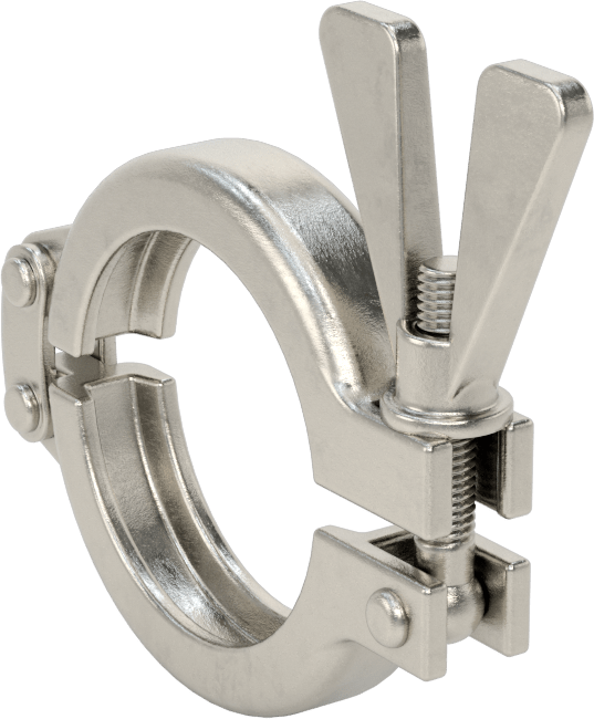 Metal Sıhhi Boru Bağlantı Parçası için Kelepçe, Kanatlı Somunlu 316 Paslanmaz Çelik, 32 mm ve 40 mm Dış Çaplı Borular için