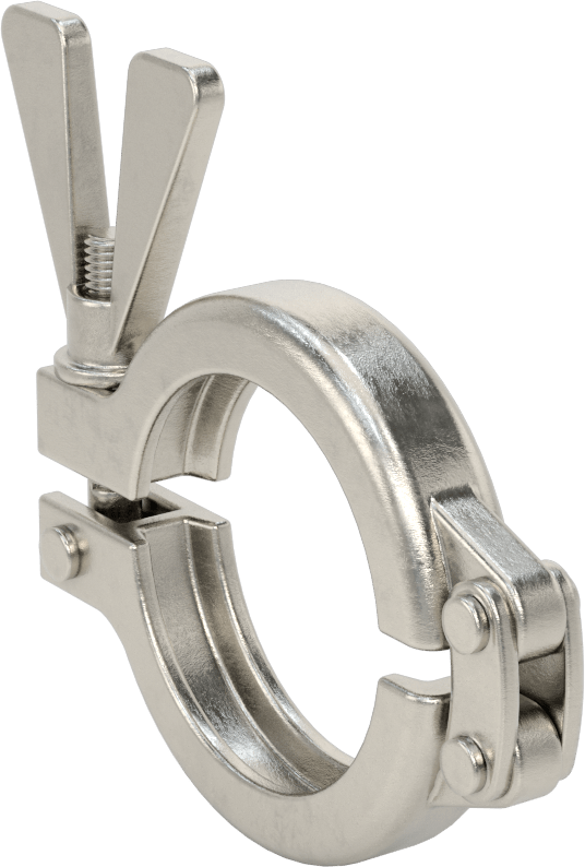 Metal Sıhhi Boru Bağlantı Parçası için Kelepçe, Kanatlı Somunlu 316 Paslanmaz Çelik, 32 mm ve 40 mm Dış Çaplı Borular için