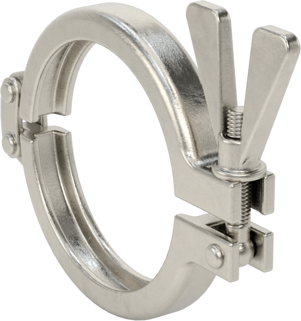 Metal Sıhhi Boru Bağlantı Parçası için Kelepçe, Kanatlı Somunlu 316 Paslanmaz Çelik, 50 mm Boru Dış Çapı için