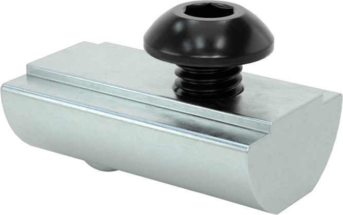 T-Yuvalı Çerçeve Bağlantı Elemanları, Kendinden Hizalamalı Bilyalı Somun ve M5 Siyah Vida, 1,5 inç ve 40 mm Ray