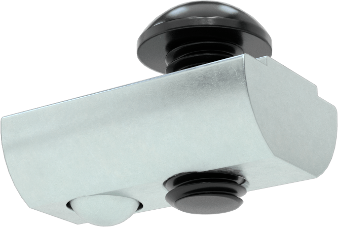 T-Yuvalı Çerçeve Bağlantı Elemanları, Kendinden Hizalamalı Bilyalı Somun ve M6 Siyah Vida, 1,5 inç ve 40 mm Ray