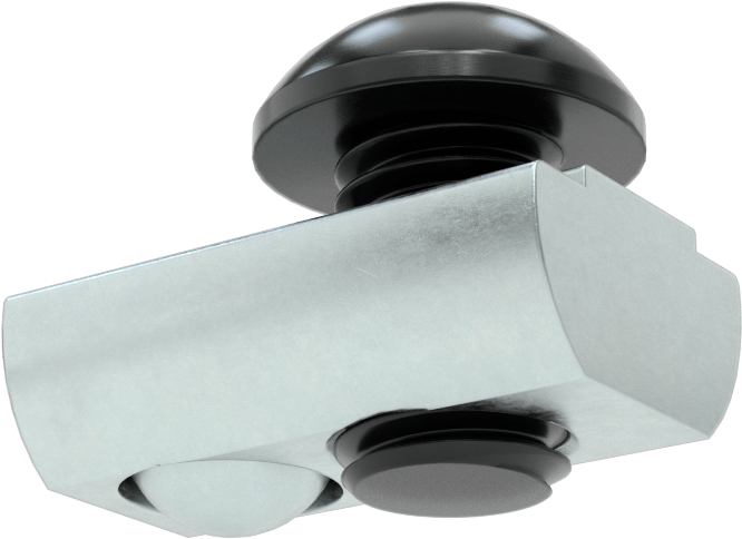 T-Yuvalı Çerçeve Bağlantı Elemanları, Kendinden Hizalamalı Bilyalı Somun ve M8 Siyah Vida, 1,5 inç ve 40 mm Ray