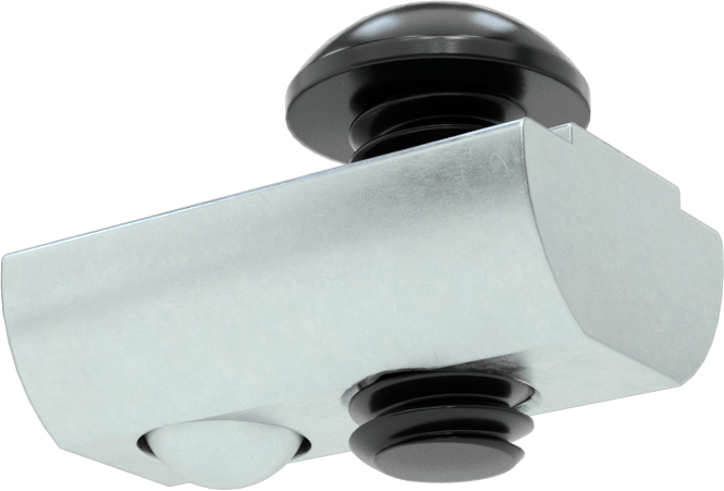T-Yuvalı Çerçeve Bağlantı Elemanları, 1,5“ ve 40 mm Ray için Kendinden Hizalamalı Somun ve 1/4”-20 Vida