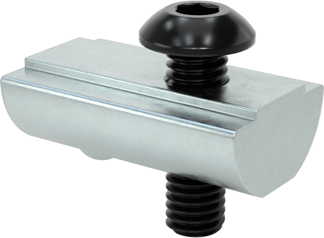 T-Yuvalı Çerçeve Bağlantı Elemanları, Kendinden Hizalamalı Somun ve 10-32 x 5/8" Vida, 1,5 inç ve 40 mm Ray