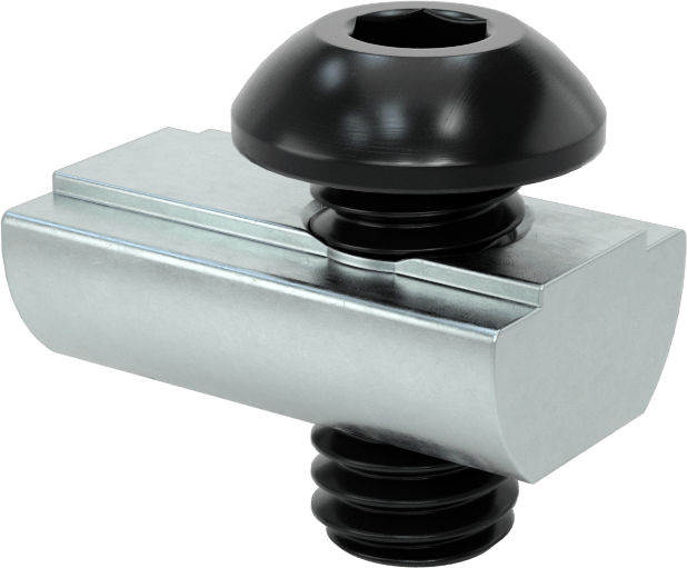T-Yuvalı Çerçeve Bağlantı Elemanları, Kendinden Hizalamalı Somun ve 5/16“-18 Vida 1,5” ve 40 mm Ray