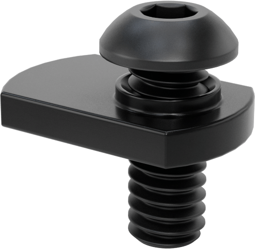 T-Yuvalı Çerçeve Bağlantı Elemanları, 1,5“ ve 40 mm Ray için Uç Beslemeli Somun ve 1/4”-20 Vida
