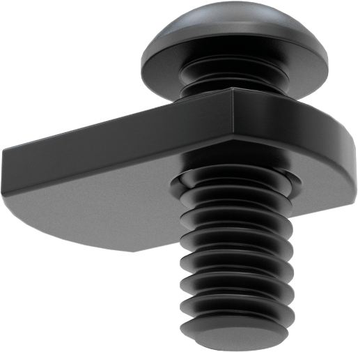 T-Yuvalı Çerçeve Bağlantı Elemanları, 1,5“ ve 40 mm Ray için Uç Beslemeli Somun ve 1/4”-20 Vida