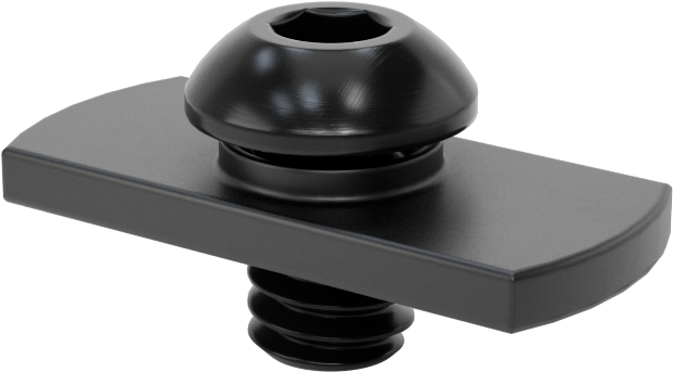 T-Yuvalı Çerçeve Bağlantı Elemanları, Uç Beslemeli Somun ve 1/4“-20 x 3/8” Vida, 1" ve 25 mm Ray