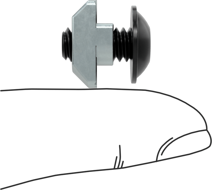 T-Yuvalı Çerçeve Bağlantı Elemanları, Çekiç Somunu ve Flanşlı Düğme Başlı, 1,5 inç ve 40 mm Ray