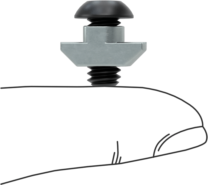 T-Yuvalı Çerçeve Bağlantı Elemanları, Çekiç Somunu ve Vida, 1/2" Diş Uzunluğu, 1,5 inç ve 40 mm Ray için